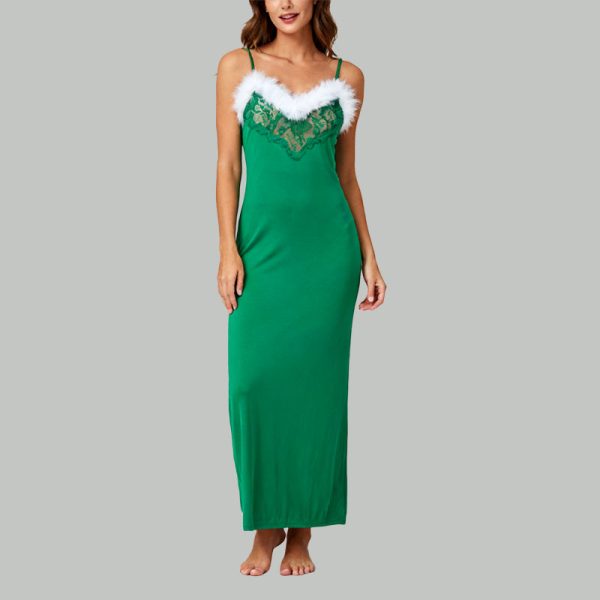 womens-emerald-green-long-nightgown-elegant-sleepwear