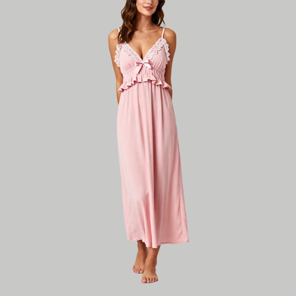 womens-pink-lace-trim-chemise-nightgown-spaghetti-strap-long-sleep-dress