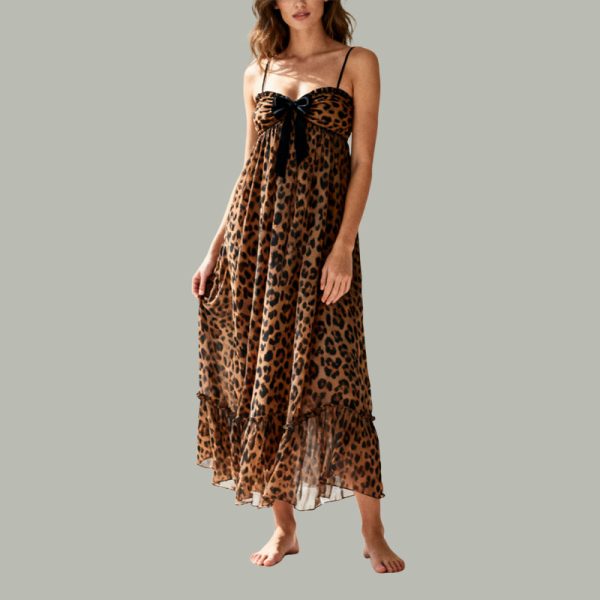 leopard-chemise-with-bow-long-nightgown-for-women