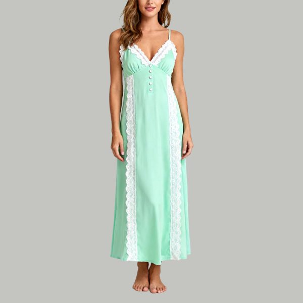 light-green-button-front-nightgown-long-sleep-dress