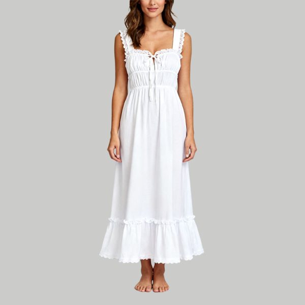 white-nightgown-ruffle-hem-long-chemise-sleepwear