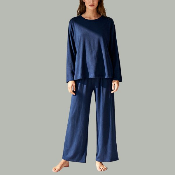 navy-blue-relaxed-fit-pajama-set-soft-dropped-shoulder-lounge-wear