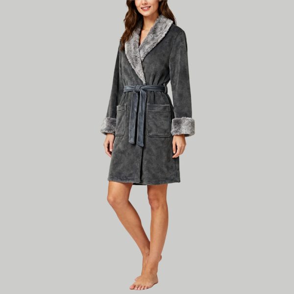 grey-robe-with-pocket-cozy-shawl-collar-bathrobe-for-women