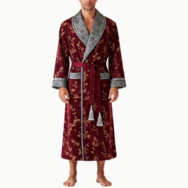 fashionable-casual-mens-long-length-dressing-gown-comfortable-breathable